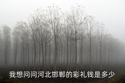 我想問問河北邯鄲的彩禮錢是多少