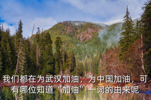 我們都在為武漢加油，為中國加油，可有哪位知道“加油”一詞的由來呢