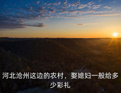 河北倉州獻縣彩禮多少錢,河北滄州的彩禮要多少錢