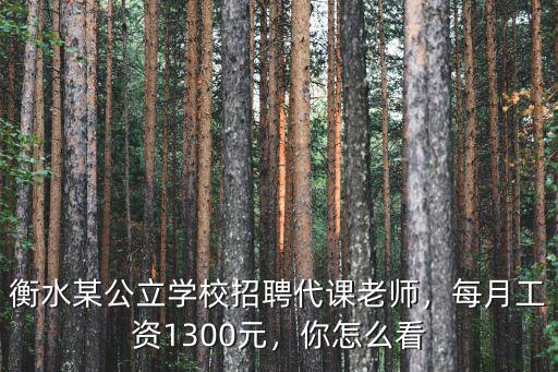 衡水小學老師工資多少錢,初中教師一個月工資有多少錢