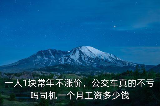 一人1塊常年不漲價，公交車真的不虧嗎司機一個月工資多少錢