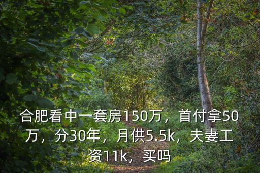 合肥看中一套房150萬(wàn)，首付拿50萬(wàn)，分30年，月供5.5k，夫妻工資11k，買(mǎi)嗎