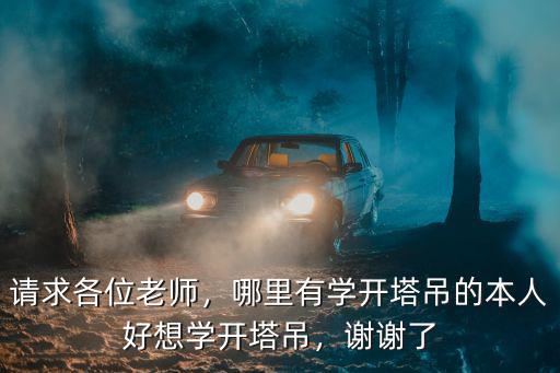 請求各位老師，哪里有學開塔吊的本人好想學開塔吊，謝謝了