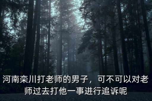 河南欒川打老師的男子，可不可以對老師過去打他一事進行追訴呢
