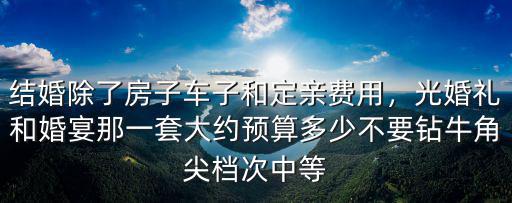 河北晉州定親結(jié)婚費用多少錢,結(jié)婚除了房子車子和定親費用