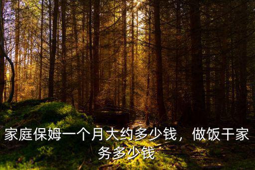 家庭保姆一個月大約多少錢，做飯干家務多少錢