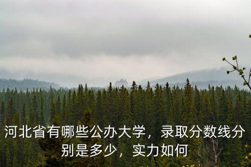 河北公立大學2019錄取分數線是多少,錄取分數線分別是多少