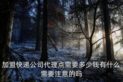 加盟快遞公司代理點需要多少錢有什么需要注意的嗎