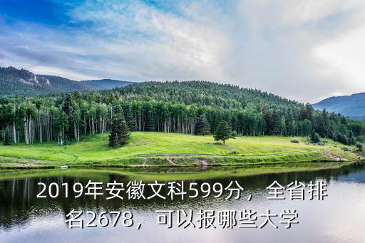 2019年安徽文科599分，全省排名2678，可以報哪些大學