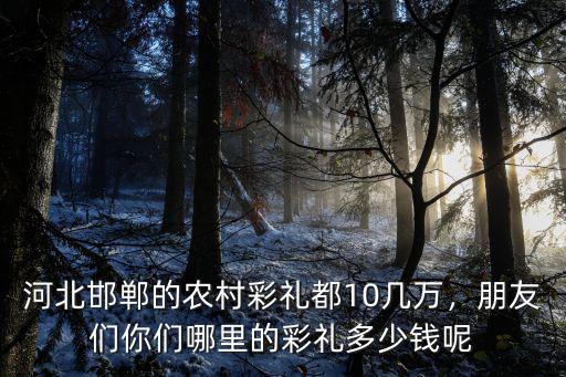 邯鄲市彩禮一般多少錢,邯鄲市各縣的彩禮是多少錢