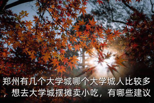 鄭州有幾個大學(xué)城哪個大學(xué)城人比較多，想去大學(xué)城擺攤賣小吃，有哪些建議