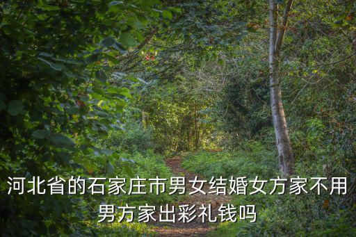 河北省的石家莊市男女結婚女方家不用男方家出彩禮錢嗎