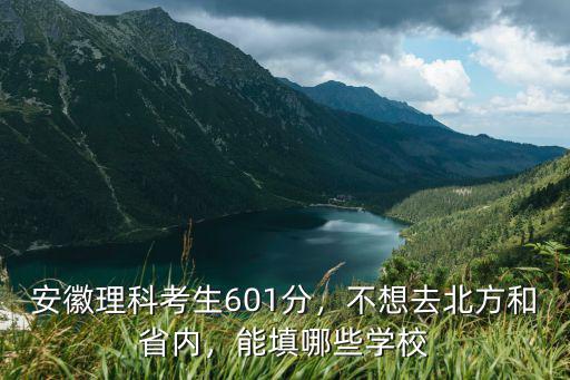 安徽理科考生601分，不想去北方和省內(nèi)，能填哪些學(xué)校