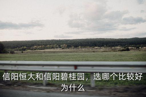 信陽恒大和信陽碧桂園，選哪個比較好為什么
