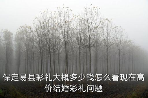 保定易縣彩禮大概多少錢怎么看現(xiàn)在高價(jià)結(jié)婚彩禮問(wèn)題