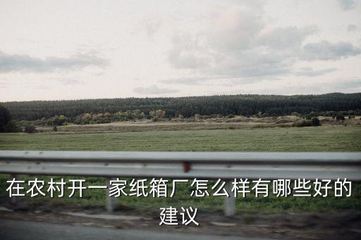 武漢開紙箱廠怎么樣,在農村開一家紙箱廠怎么樣