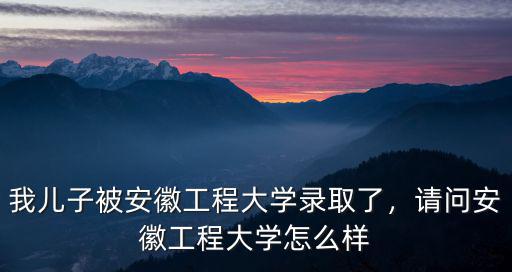 安徽工程大學升本多少分,我兒子被安徽工程大學錄取了