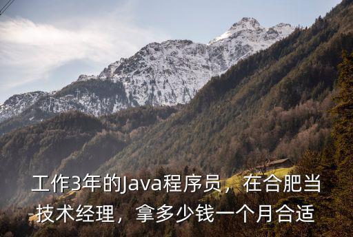 工作3年的Java程序員，在合肥當技術經理，拿多少錢一個月合適