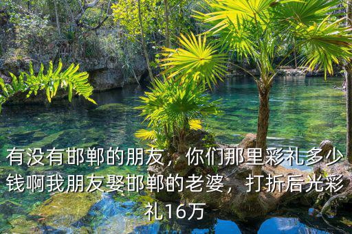 有沒有邯鄲的朋友，你們那里彩禮多少錢啊我朋友娶邯鄲的老婆，打折后光彩禮16萬