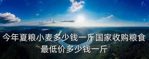 河北大名今年小麥價格多少錢一斤,今年夏糧小麥多少錢一斤