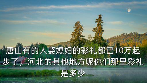 唐山有的人娶媳婦的彩禮都已10萬起步了，河北的其他地方呢你們那里彩禮是多少
