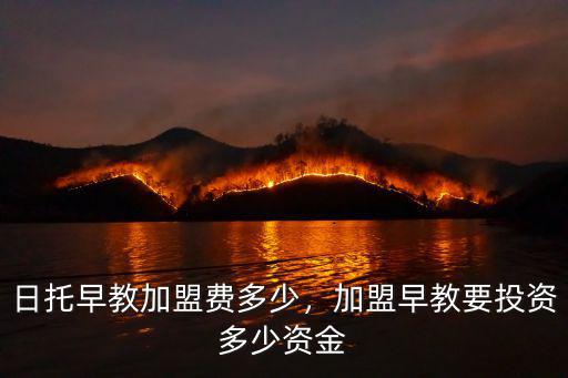 安慶早教加盟要投資多少,加盟早教要投資多少資金