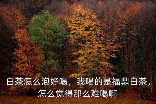 武漢福鼎白茶怎么代理,白茶怎么泡好喝