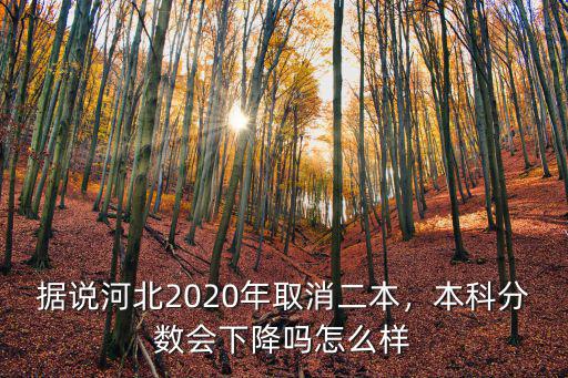 據說河北2020年取消二本，本科分數會下降嗎怎么樣