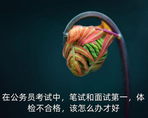 在公務(wù)員考試中，筆試和面試第一，體檢不合格，該怎么辦才好