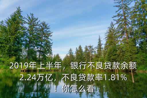 2019年上半年，銀行不良貸款余額2.24萬億，不良貸款率1.81%！你怎么看