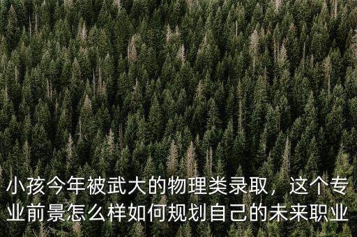 小孩今年被武大的物理類錄取，這個專業前景怎么樣如何規劃自己的未來職業