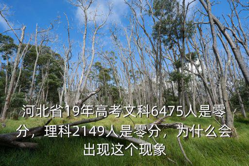 河北省19年高考文科6475人是零分，理科2149人是零分，為什么會出現這個現象