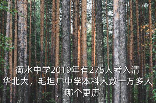 衡水中學每年考入清華北大有多少,衡中考上清華北大多少名