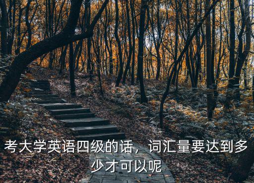 考大學英語四級的話，詞匯量要達到多少才可以呢