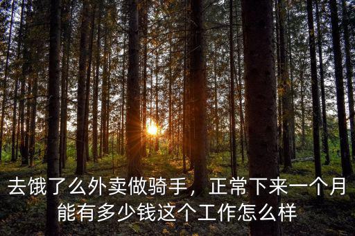 去餓了么外賣做騎手，正常下來一個月能有多少錢這個工作怎么樣