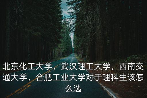 北京化工大學(xué)，武漢理工大學(xué)，西南交通大學(xué)，合肥工業(yè)大學(xué)對于理科生該怎么選