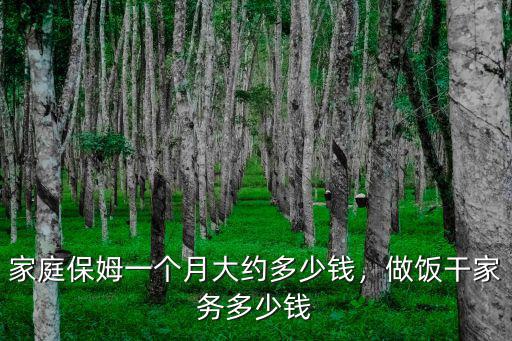 家庭保姆一個月大約多少錢，做飯干家務多少錢