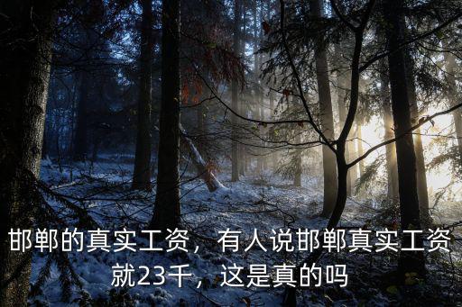 邯鄲的真實(shí)工資，有人說(shuō)邯鄲真實(shí)工資就23千，這是真的嗎