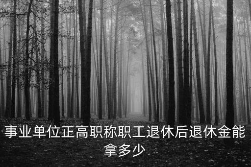 安徽正高職稱退休能拿多少錢(qián),退休金能拿多少