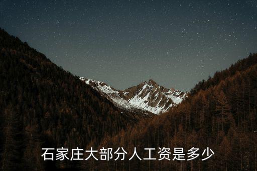 石家莊大部分人工資是多少