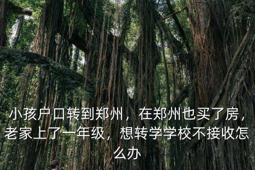 小孩戶口轉到鄭州，在鄭州也買了房，老家上了一年級，想轉學學校不接收怎么辦