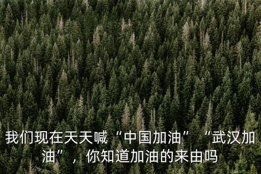 我們現在天天喊“中國加油”“武漢加油”，你知道加油的來由嗎