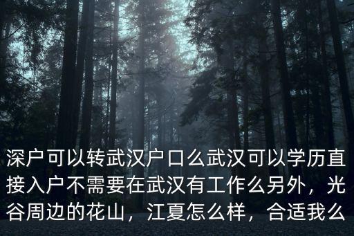 深戶可以轉武漢戶口么武漢可以學歷直接入戶不需要在武漢有工作么另外，光谷周邊的花山，江夏怎么樣，合適我么