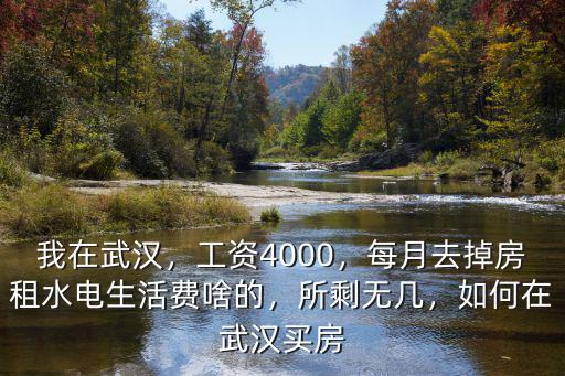 我在武漢，工資4000，每月去掉房租水電生活費啥的，所剩無幾，如何在武漢買房