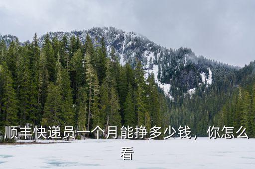 順豐快遞員一個月能掙多少錢，你怎么看