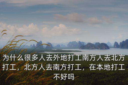 為什么很多人去外地打工南方人去北方打工，北方人去南方打工，在本地打工不好嗎