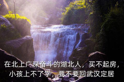 在北上廣深奮斗的湖北人，買不起房，小孩上不了學，要不要回武漢定居
