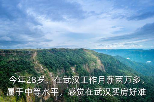 今年28歲，在武漢工作月薪兩萬多，屬于中等水平，感覺在武漢買房好難