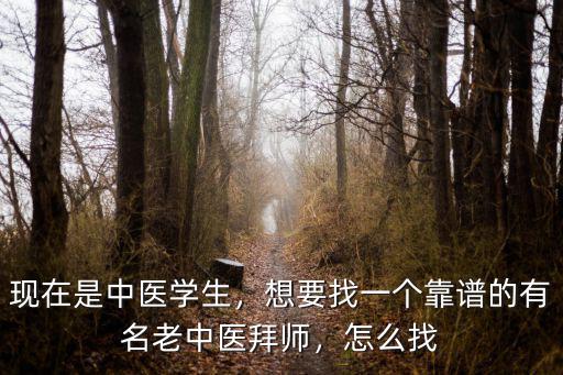 現(xiàn)在是中醫(yī)學(xué)生，想要找一個(gè)靠譜的有名老中醫(yī)拜師，怎么找
