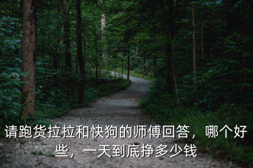 請跑貨拉拉和快狗的師傅回答，哪個好些，一天到底掙多少錢